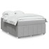 Cama box spring con colchón tela gris claro 140x190