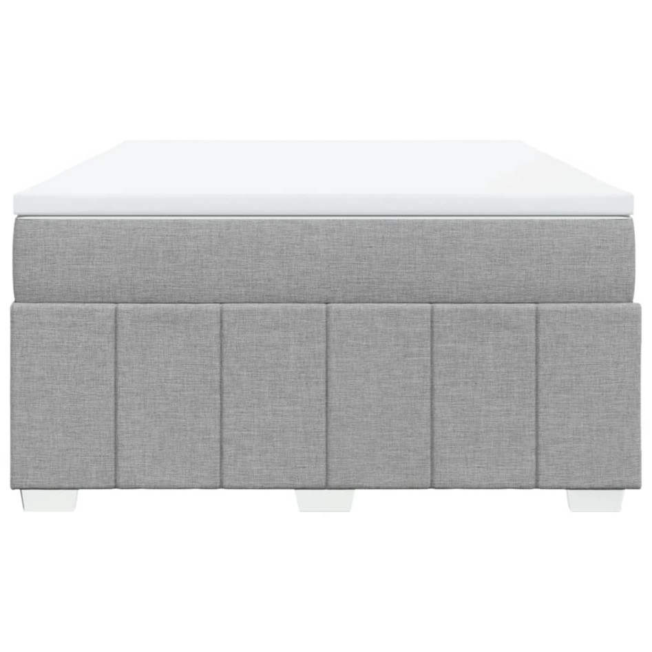 Cama box spring con colchón tela gris claro 140x190