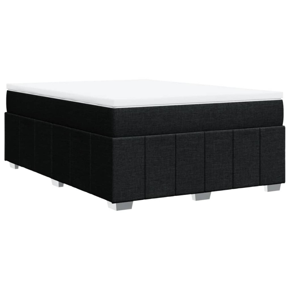 Cama box spring con colchón tela negro 140x190