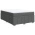 Cama box spring con colchón tela gris oscuro 160x200