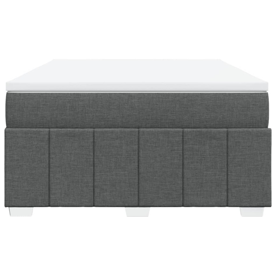Cama box spring con colchón tela gris oscuro 160x200