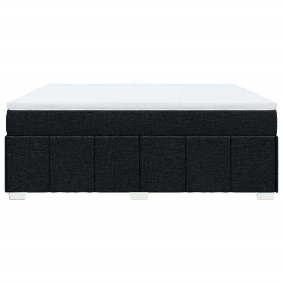 Cama box spring con colchón tela negro 180x200