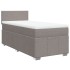 Cama box spring con colchón tela gris taupe 80x200