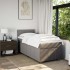 Cama box spring con colchón tela gris taupe 80x200