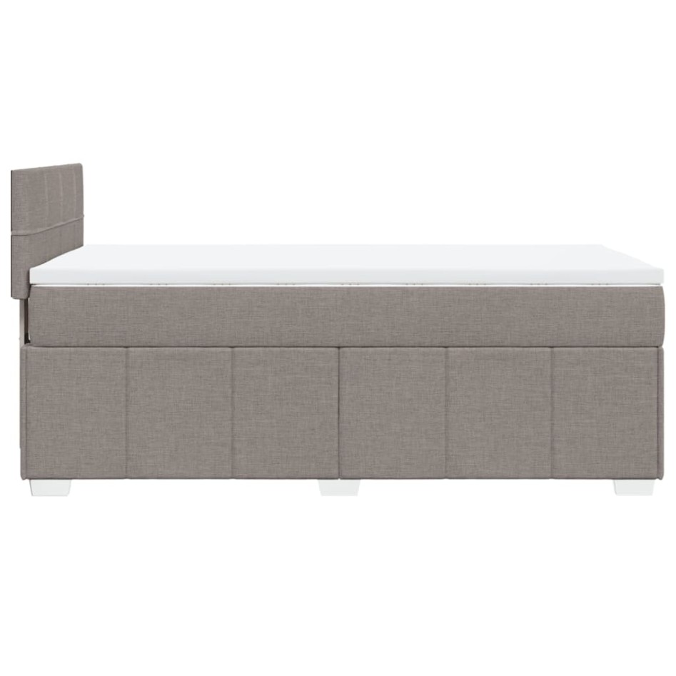 Cama box spring con colchón tela gris taupe 80x200