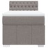 Cama box spring con colchón tela gris taupe 90x190