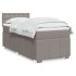 Cama box spring con colchón tela gris taupe 90x190