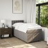 Cama box spring con colchón tela gris taupe 90x190