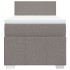 Cama box spring con colchón tela gris taupe 90x200