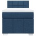 Cama box spring con colchón tela azul 90x200