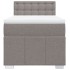 Cama box spring con colchón tela gris taupe 90x200