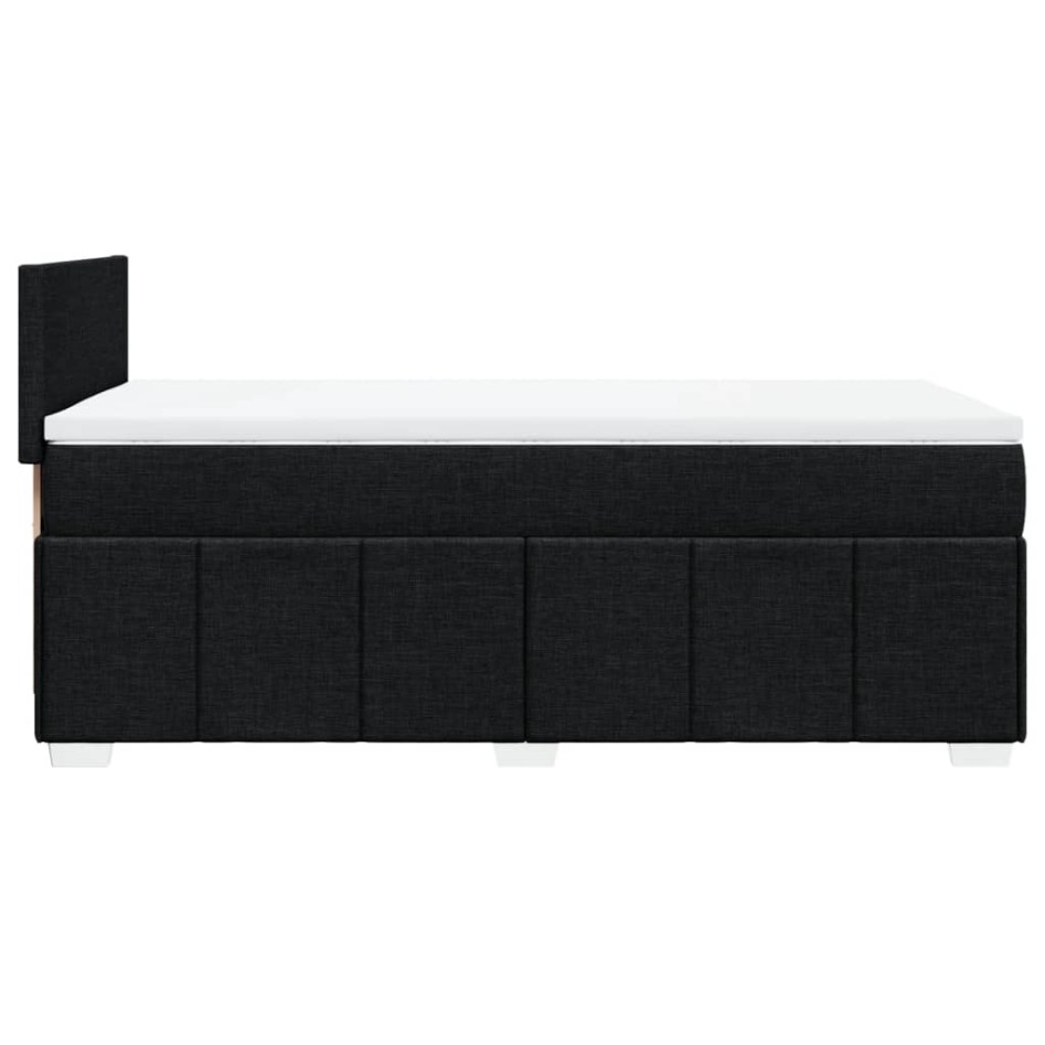 Cama box spring con colchón tela negro 100x200