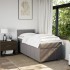 Cama box spring con colchón tela gris taupe 100x200