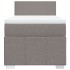 Cama box spring con colchón tela gris taupe 100x200