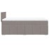 Cama box spring con colchón tela gris taupe 100x200