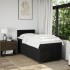 Cama box spring con colchón tela negro 100x200