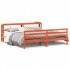 Cama sin colchón madera maciza de pino marrón cera 180x200