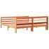 Cama sin colchón madera maciza de pino marrón cera 180x200