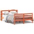 Estructura de cama sin colchón madera maciza marrón 135x190