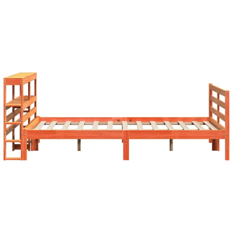 Estructura de cama sin colchón madera maciza marrón 135x190