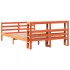 Estructura de cama sin colchón madera maciza marrón 135x190