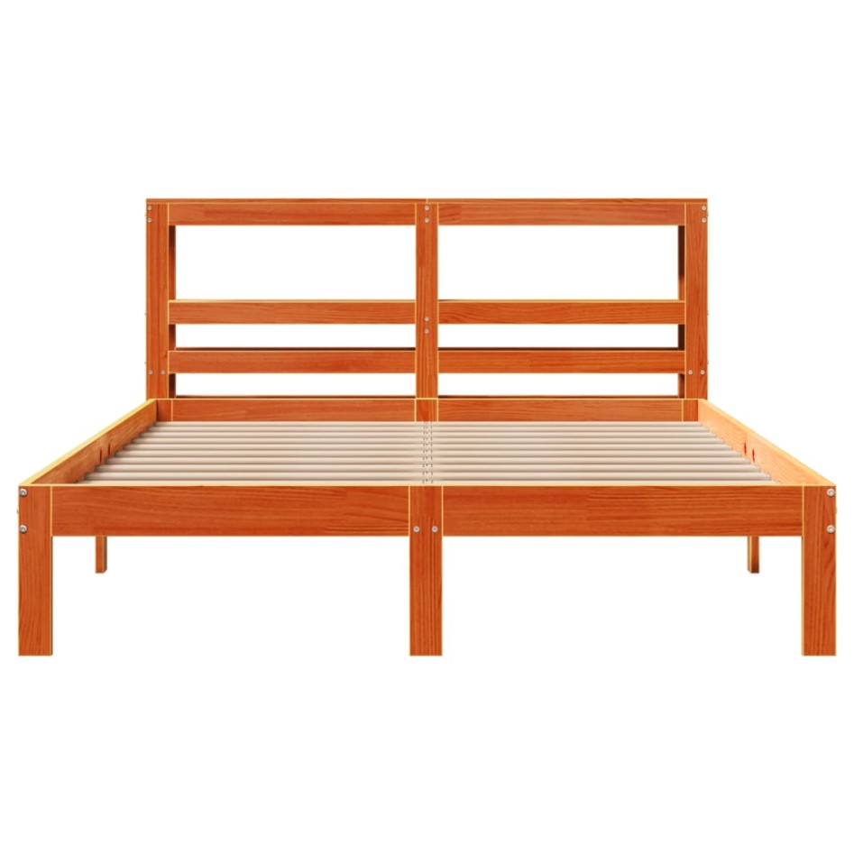 Estructura de cama sin colchón madera maciza marrón 120x190