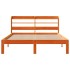 Cama sin colchón madera maciza de pino marrón cera 140x200