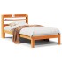 Cama sin colchón madera maciza de pino marrón cera 100x200
