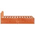 Cama sin colchón madera maciza de pino marrón cera 160x200