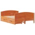Cama sin colchón madera maciza de pino marrón cera 140x200