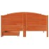 Cama sin colchón madera maciza de pino marrón cera 140x200
