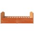 Cama sin colchón madera maciza de pino marrón cera 140x200