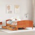 Estructura de cama sin colchón madera maciza marrón 135x190
