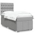 Cama box spring con colchón tela gris claro 90x190
