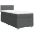 Cama box spring con colchón tela gris oscuro 100x200
