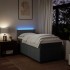 Cama box spring con colchón tela gris oscuro 100x200