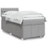 Cama box spring con colchón tela gris claro 100x200