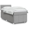 Cama box spring con colchón tela gris claro 100x200 cm