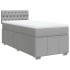Cama box spring con colchón tela gris claro 100x200