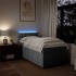 Cama box spring con colchón tela gris claro 100x200