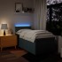 Cama box spring con colchón tela azul 100x200