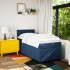 Cama box spring con colchón tela azul 100x200