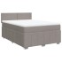 Cama box spring con colchón tela gris taupe 140x190