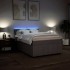 Cama box spring con colchón tela gris taupe 140x190