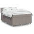 Cama box spring con colchón tela gris taupe 140x190