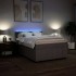 Cama box spring con colchón tela gris taupe 140x190