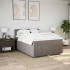 Cama box spring con colchón tela gris taupe 140x190