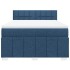 Cama box spring con colchón tela azul 140x200