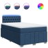 Cama box spring con colchón tela azul 120x190