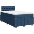 Cama box spring con colchón tela azul 120x190